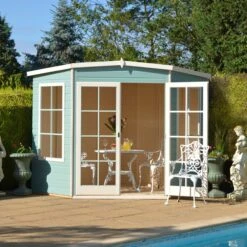 Shire Hampton 10x10 Toughened Glass Pent Shiplap Wooden Summer House - Base Not Included -Plant Garden World shire hampton 10x10 toughened glass pent shiplap wooden summer house base not included5019804111152 02i bq