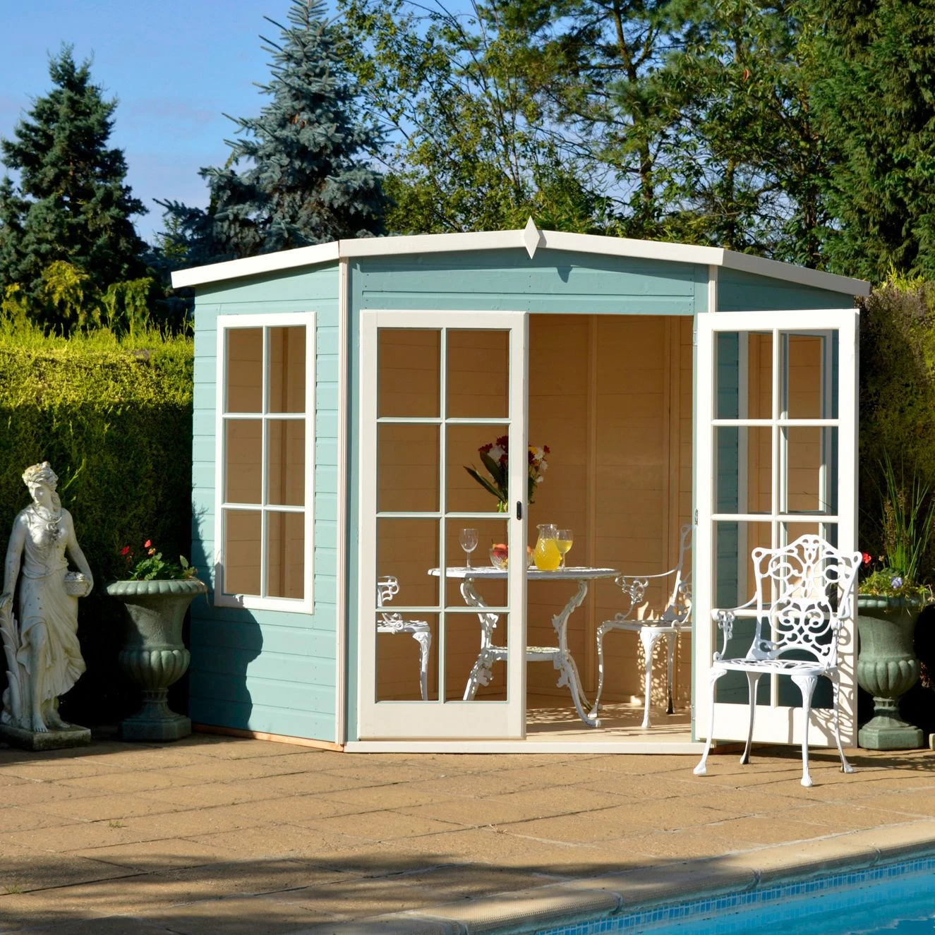 Shire Hampton 7x7 Glass Pent Shiplap Wooden Summer House - Base Not Included 8 Shire Hampton 7x7 Glass Pent Shiplap Wooden Summer House - Base Not Included - Image 8