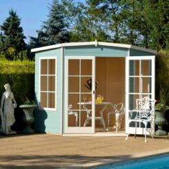 Shire Hampton 8x8 Glass Pent Shiplap Wooden Summer House - Base Not Included -Plant Garden World shire hampton 8x8 glass pent shiplap wooden summer house base not included5019804889839 01i bq