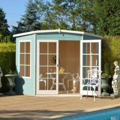 Shire Hampton 8x8 Toughened Glass Pent Shiplap Wooden Summer House - Base Not Included -Plant Garden World shire hampton 8x8 toughened glass pent shiplap wooden summer house base not included5019804111145 02i bq