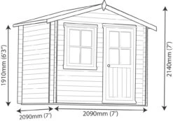 Shire Hartley 7x7 Eco Glass Apex Tongue & Groove Wooden Cabin - Base Not Included 21 Shire Hartley 7x7 Eco Glass Apex Tongue & Groove Wooden Cabin - Base Not Included -Plant Garden World shire hartley 7x7 eco glass apex tongue groove wooden cabin base not included5019804818198 03t
