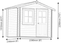 Shire Hartley 8x8 Apex Tongue & Groove Wooden Cabin - Assembly Service Included 19 Shire Hartley 8x8 Apex Tongue & Groove Wooden Cabin - Assembly Service Included -Plant Garden World shire hartley 8x8 apex tongue groove wooden cabin assembly service included5019804198818 03t