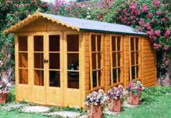 Shire Kensington 13x7 Apex Shiplap Wooden Summer House - Base Not Included -Plant Garden World shire kensington 13x7 apex shiplap wooden summer house base not included5019804198139 01i bq