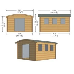 Shire Kilburn 12x14 Ft Toughened Glass Curved Tongue & Groove Wooden Cabin - Assembly Service Included -Plant Garden World shire kilburn 12x14 ft toughened glass curved tongue groove wooden cabin assembly service included5019804119691 02t bq