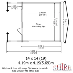 Shire Kinver 14x14 Glass Apex Tongue & Groove Wooden Cabin - Base Not Included -Plant Garden World shire kinver 14x14 glass apex tongue groove wooden cabin base not included5019804114191 01i bq