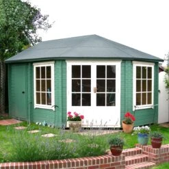 Shire Leygrove 14x10 Glass Apex Tongue & Groove Wooden Cabin - Base Not Included -Plant Garden World shire leygrove 14x10 glass apex tongue groove wooden cabin base not included5019804251483 01i bq