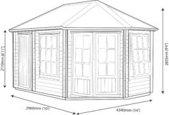 Shire Leygrove 14x10 Glass Apex Tongue & Groove Wooden Cabin - Base Not Included -Plant Garden World shire leygrove 14x10 glass apex tongue groove wooden cabin base not included5019804251483 03t