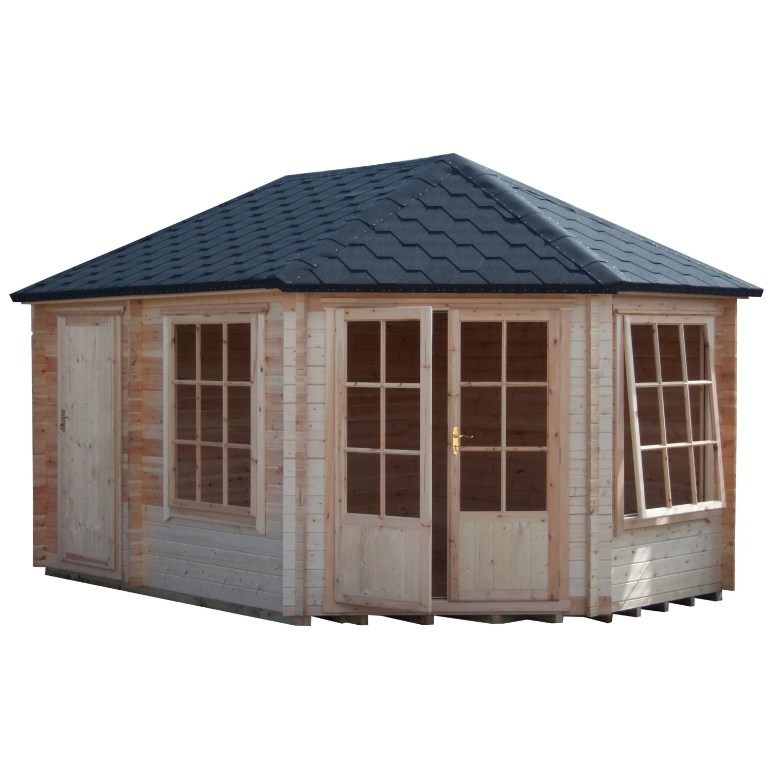 Shire Leygrove 14x10 Toughened Glass Apex Tongue & Groove Wooden Cabin 1 Shire Leygrove 14x10 Toughened Glass Apex Tongue & Groove Wooden Cabin