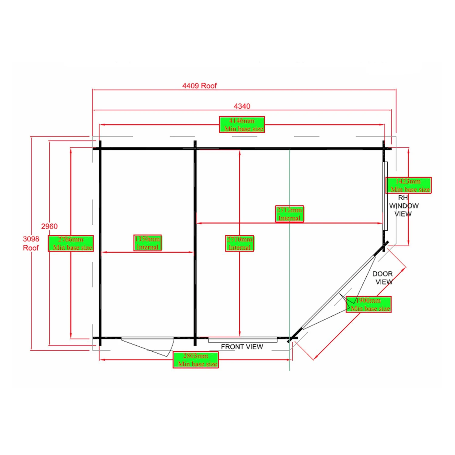 Shire Leygrove 14x10 Toughened Glass Apex Tongue & Groove Wooden Cabin 5 Shire Leygrove 14x10 Toughened Glass Apex Tongue & Groove Wooden Cabin - Image 5