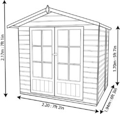 Shire Lumley 7x5 Glass Apex Shiplap Wooden Summer House - Base Not Included -Plant Garden World shire lumley 7x5 glass apex shiplap wooden summer house base not included5397007006377 01t bq