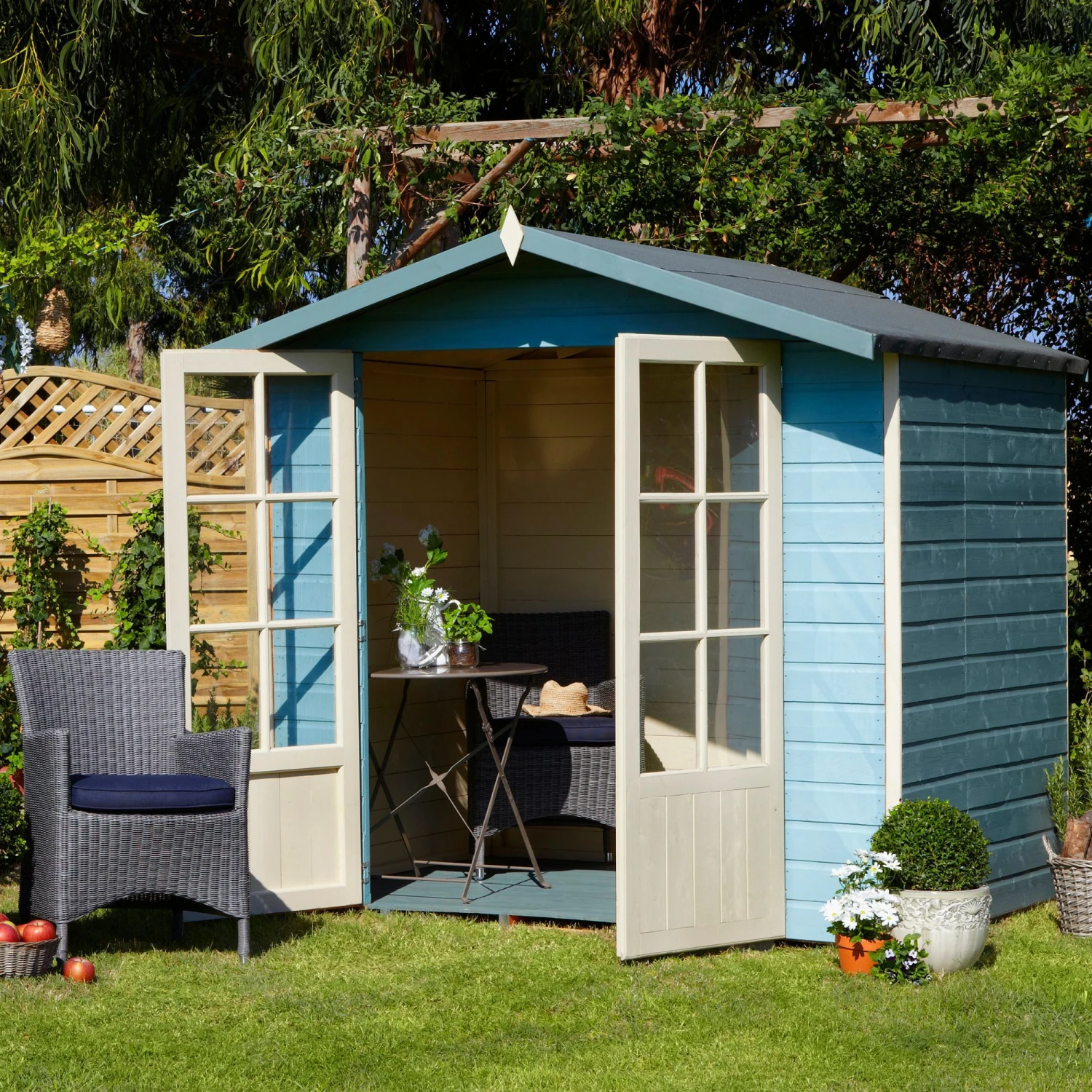 Shire Lumley 7x5 Toughened Glass Apex Shiplap Wooden Summer House - Base Not Included 7 Shire Lumley 7x5 Toughened Glass Apex Shiplap Wooden Summer House - Base Not Included - Image 7