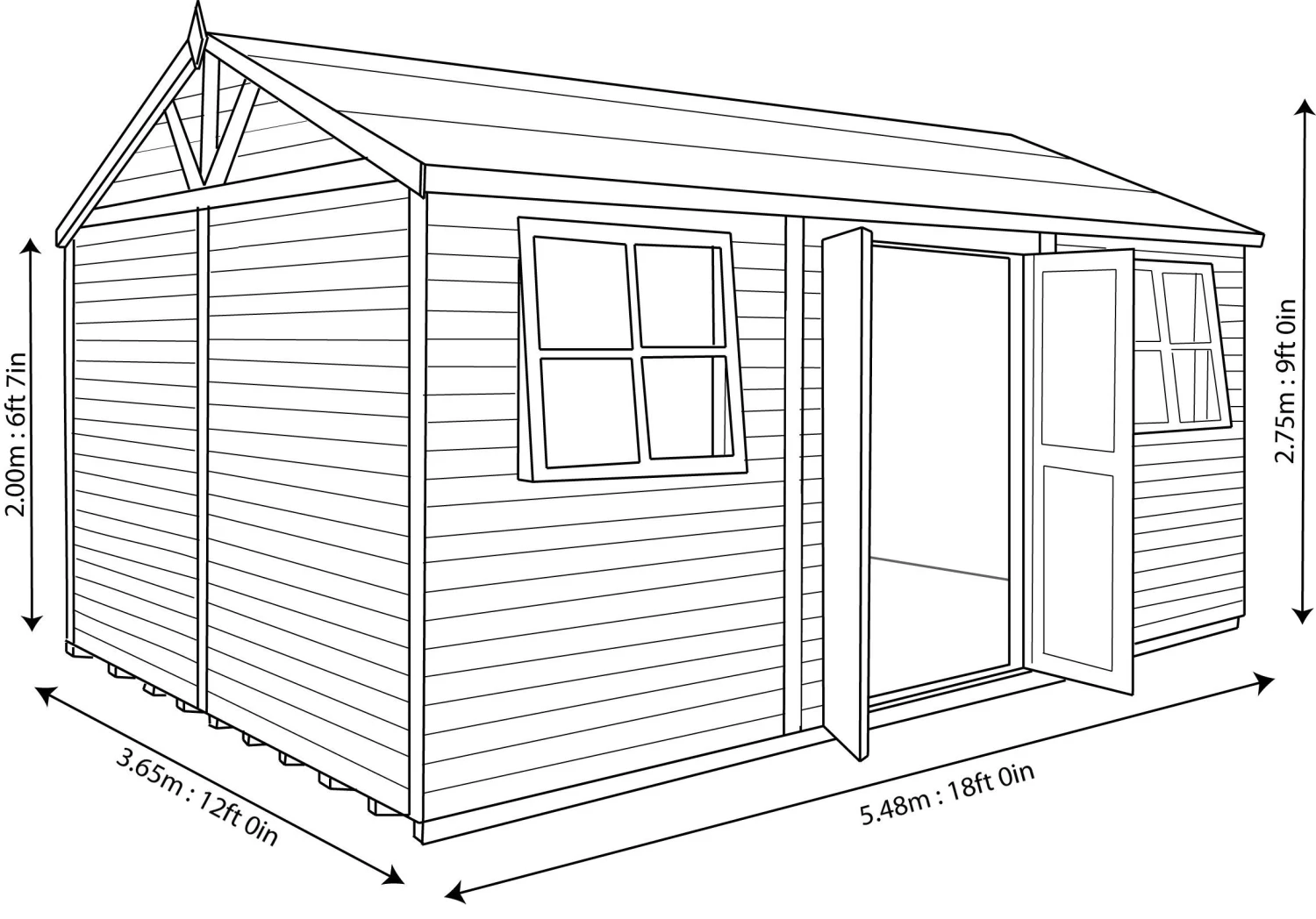 Shire Mammoth 18x12 Apex Wooden Workshop - Assembly Service Included 8 Shire Mammoth 18x12 Apex Wooden Workshop - Assembly Service Included - Image 8