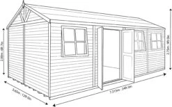 Shire Mammoth 24x12 Glass Apex Wooden Workshop - Base Not Included -Plant Garden World shire mammoth 24x12 glass apex wooden workshop base not included5019804243181 04t
