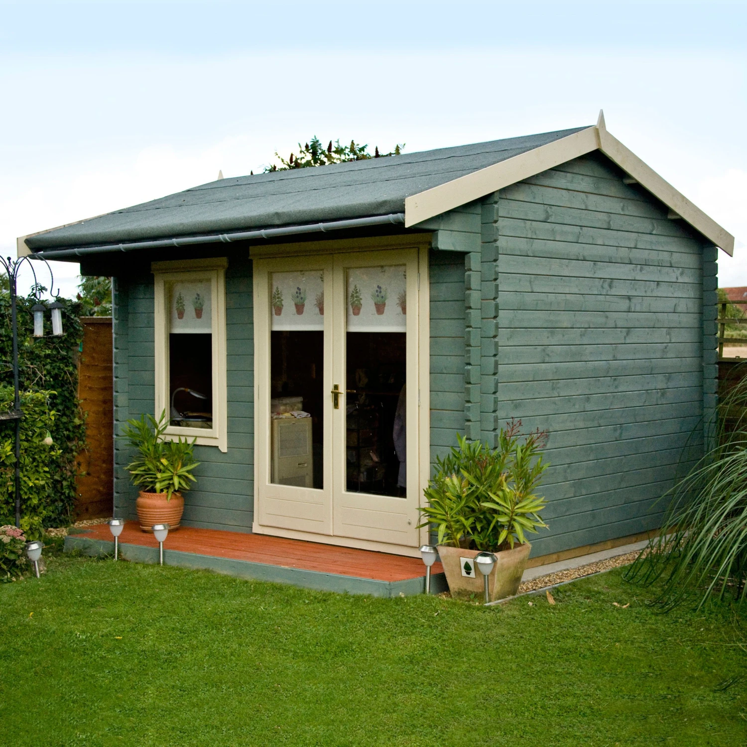 Shire Marlborough 12x12 Toughened Glass Apex Tongue & Groove Wooden Cabin - Base Not Included 2 Shire Marlborough 12x12 Toughened Glass Apex Tongue & Groove Wooden Cabin - Base Not Included - Image 2