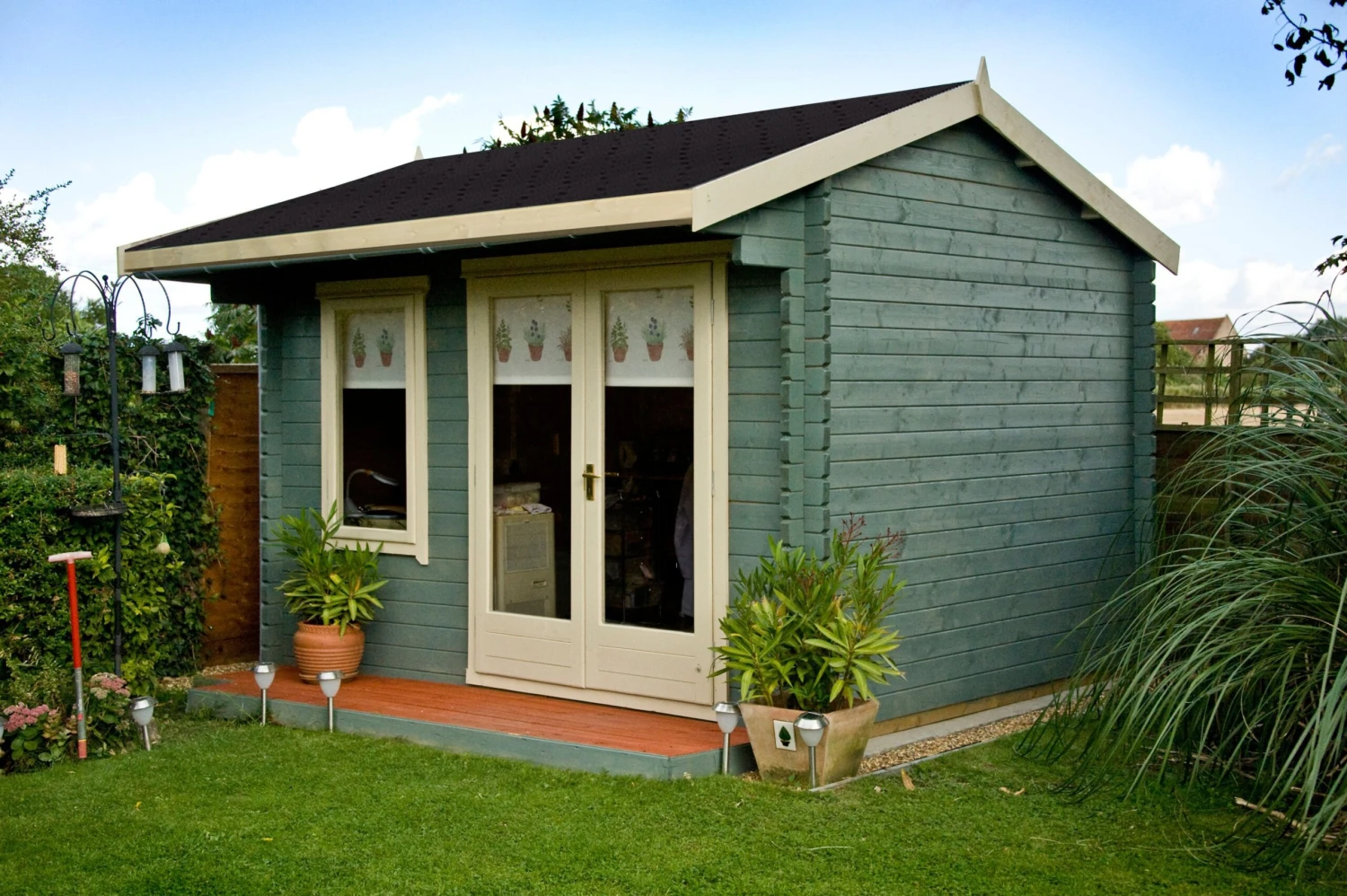 Shire Marlborough 12x14 Toughened Glass Apex Tongue & Groove Wooden Cabin - Base Not Included 2 Shire Marlborough 12x14 Toughened Glass Apex Tongue & Groove Wooden Cabin - Base Not Included - Image 2