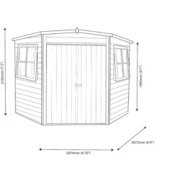 Shire Murrow 7x7 Ft Pent Shiplap Wooden 2 Door 2 Windows Shed With Floor - Assembly Service Included -Plant Garden World shire murrow 7x7 ft pent shiplap wooden 2 door 2 windows shed with floor assembly service included5019804773886 19bq
