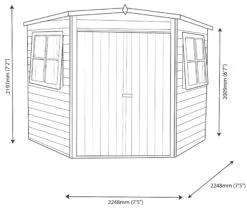 Shire Murrow 8x8 Ft Pent Shiplap Wooden 2 Door 2 Windows Shed With Floor -Plant Garden World shire murrow 8x8 ft pent shiplap wooden 2 door 2 windows shed with floor5019804883486 19bq