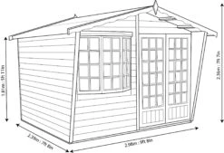 Shire Sandringham 10x8 Glass Apex Shiplap Wooden Summer House - Base Not Included -Plant Garden World shire sandringham 10x8 glass apex shiplap wooden summer house base not included5019804891443 03t