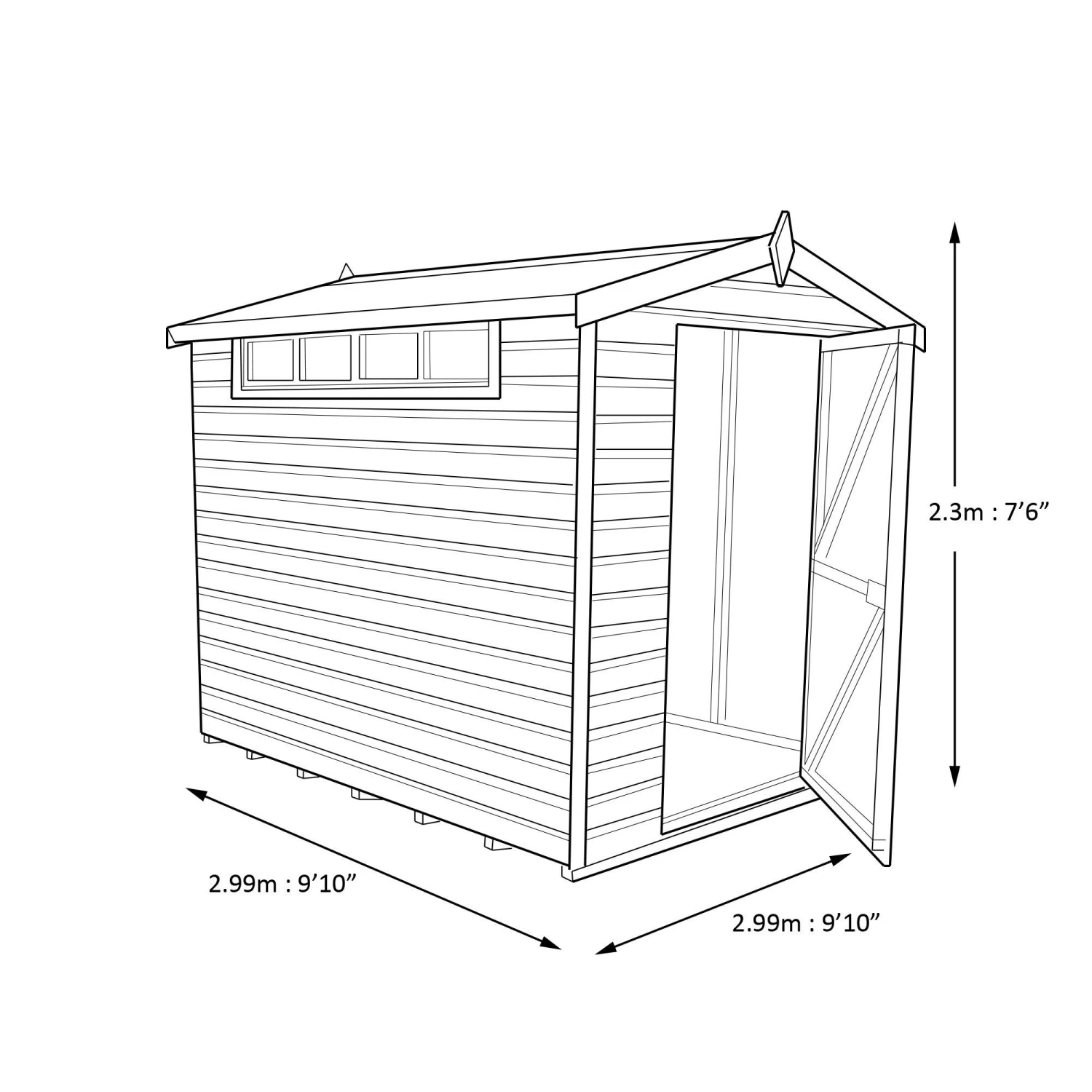 Shire Security Cabin 10x10 Ft Apex Shiplap Wooden Shed With Floor - Assembly Service Included 4 Shire Security Cabin 10x10 Ft Apex Shiplap Wooden Shed With Floor - Assembly Service Included - Image 4