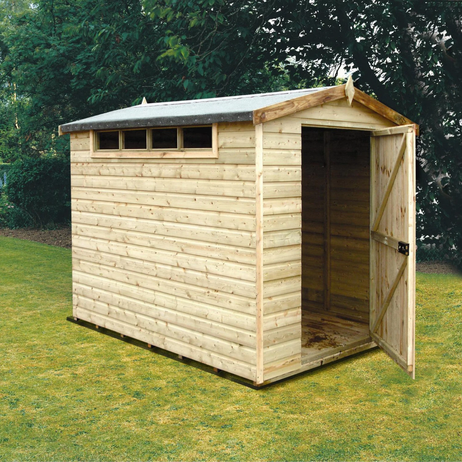 Shire Security Cabin 10x8 Ft Apex Shiplap Wooden Shed With Floor 2 Shire Security Cabin 10x8 Ft Apex Shiplap Wooden Shed With Floor - Image 2