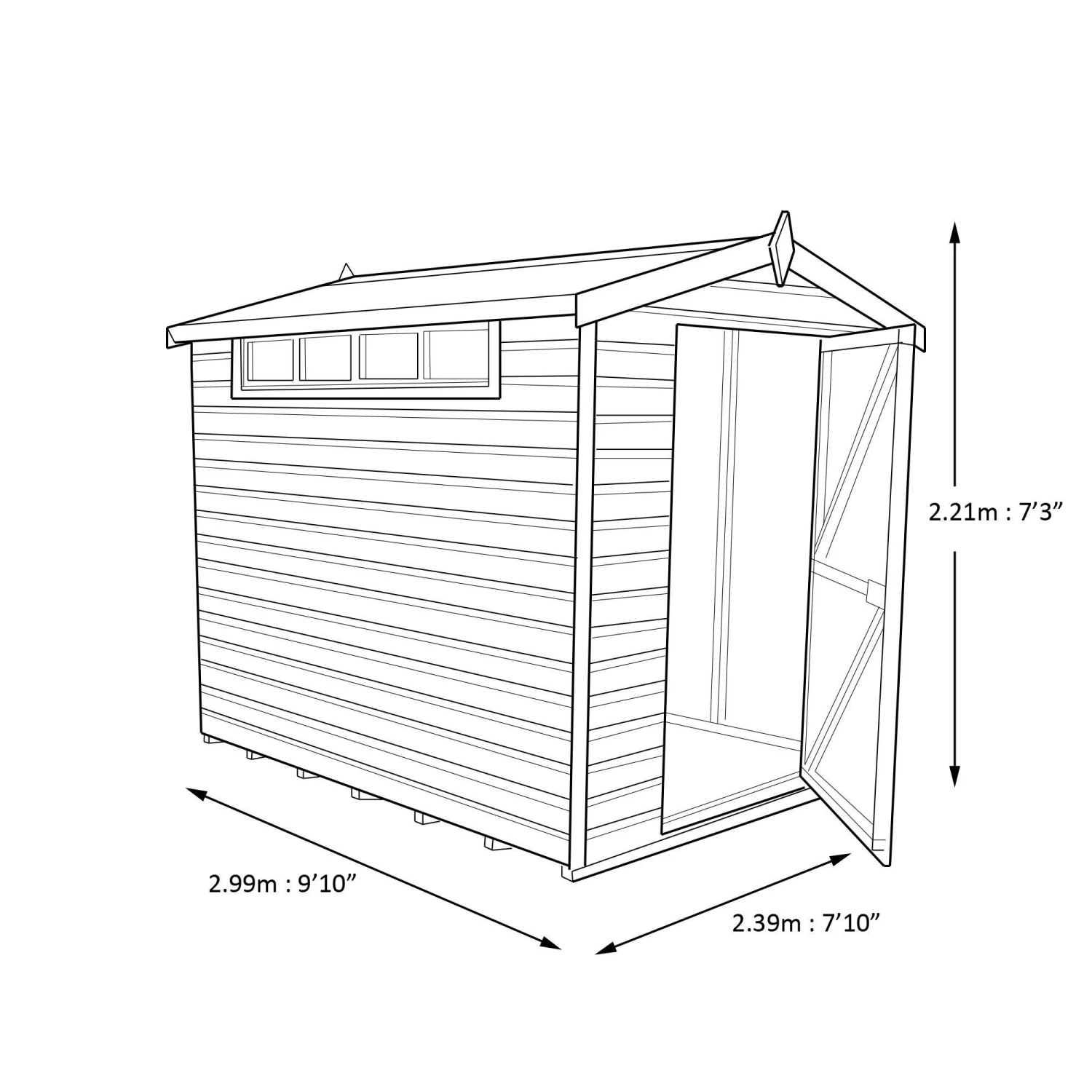 Shire Security Cabin 10x8 Ft Apex Shiplap Wooden Shed With Floor 4 Shire Security Cabin 10x8 Ft Apex Shiplap Wooden Shed With Floor - Image 4