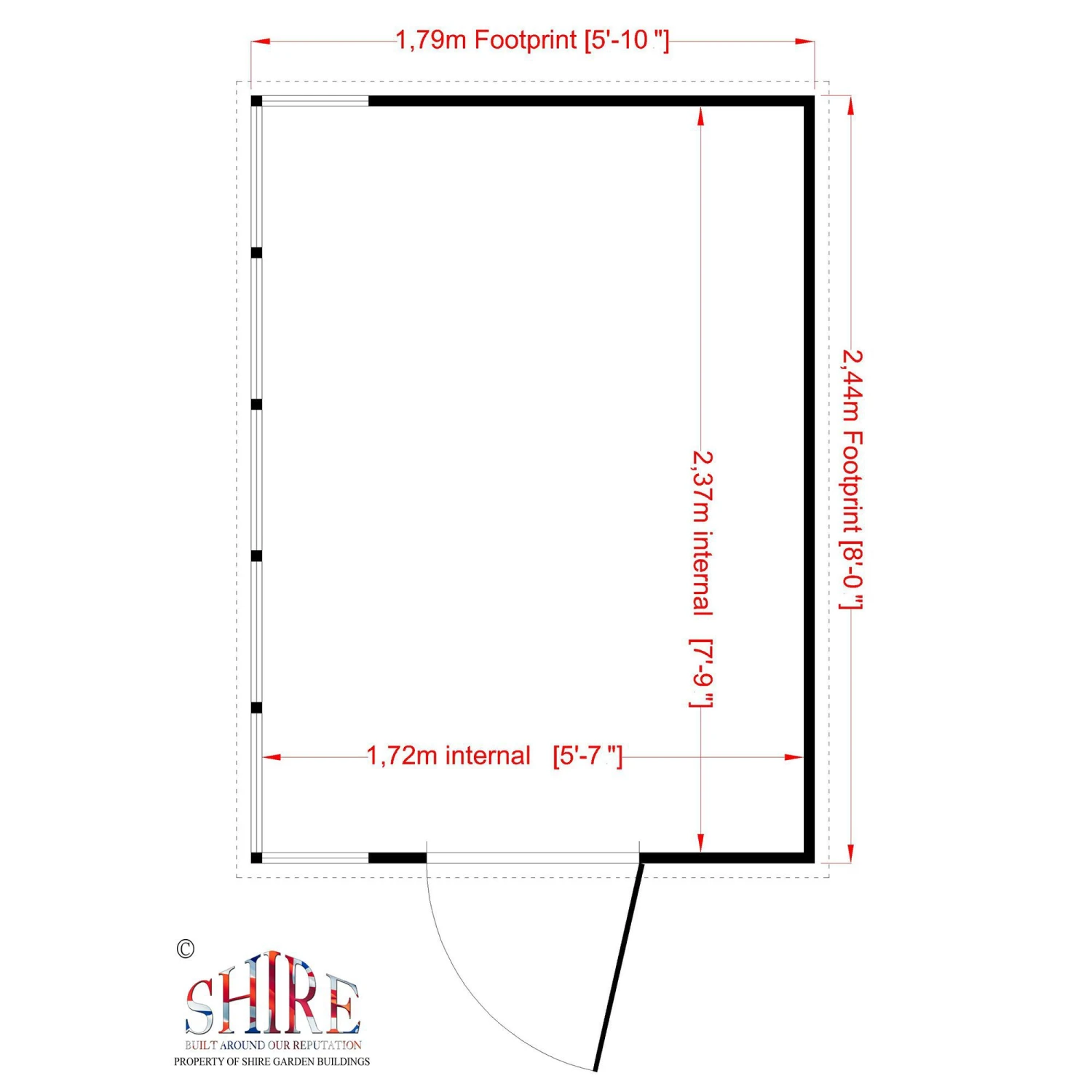 Shire Sun Pent 8x6 Ft Pent Shiplap Wooden 7 Windows Shed With Floor 10 Shire Sun Pent 8x6 Ft Pent Shiplap Wooden 7 Windows Shed With Floor - Image 10