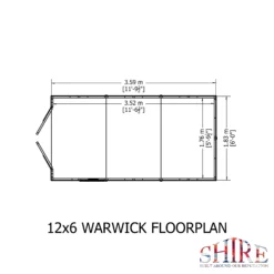 Shire Warwick 12x6 Ft Apex Shiplap Wooden 2 Door Shed With Floor - Assembly Service Included -Plant Garden World shire warwick 12x6 ft apex shiplap wooden 2 door shed with floor assembly service included5019804126903 01t bq