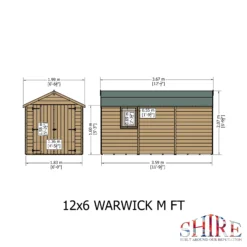 Shire Warwick 12x6 Ft Apex Shiplap Wooden 2 Door Shed With Floor - Assembly Service Included -Plant Garden World shire warwick 12x6 ft apex shiplap wooden 2 door shed with floor assembly service included5019804126903 03t bq