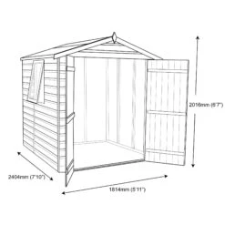 Shire Warwick 8x6 Ft Apex Shiplap Wooden Shed With Floor (Base Included) 15 Shire Warwick 8x6 Ft Apex Shiplap Wooden Shed With Floor (Base Included) -Plant Garden World shire warwick 8x6 ft apex shiplap wooden shed with floor base included 5019804789528 03t