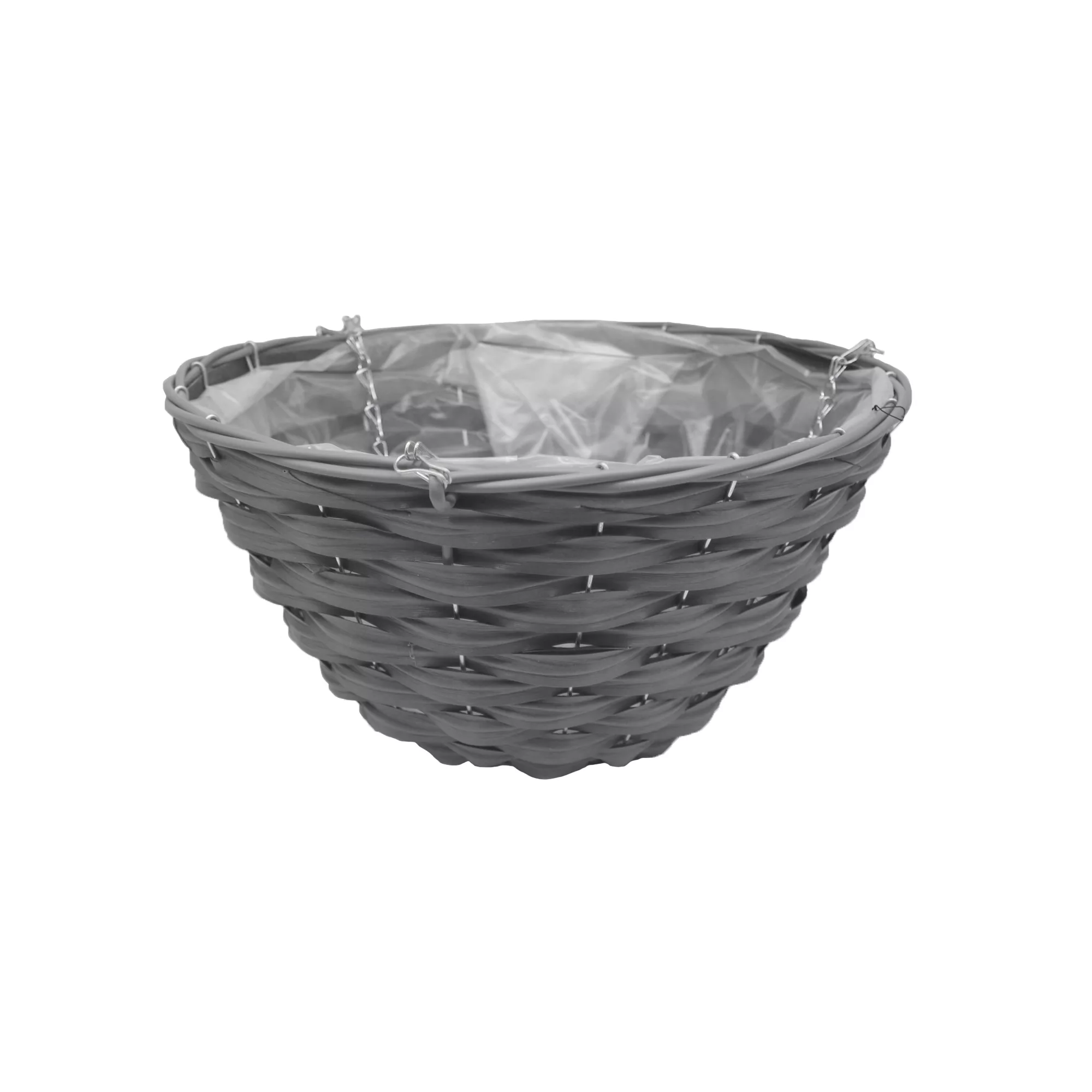 Smart Garden Faux Rattan Grey Round Plastic Hanging Basket, 35cm 1 Smart Garden Faux Rattan Grey Round Plastic Hanging Basket, 35cm