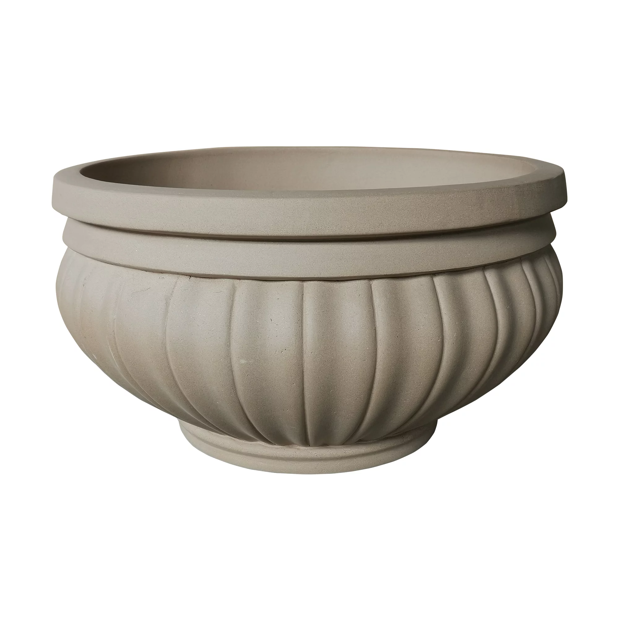 Southern Patio Bantry Beige Stone Effect Terracotta Lined Round Plant Pot (Dia)54cm 1 Southern Patio Bantry Beige Stone Effect Terracotta Lined Round Plant Pot (Dia)54cm