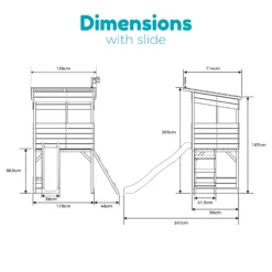 TP Toys 8x7 Tree Top Timber Tower Slide Playhouse Assembly Required -Plant Garden World tp toys 8x7 tree top timber tower slide playhouse assembly required5021854803543 02t bq