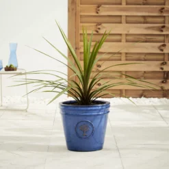 Verve Barcău Blue Ceramic Round Plant Pot (Dia)32cm -Plant Garden World verve barcau blue ceramic round plant pot dia 32cm5059340327792 01i