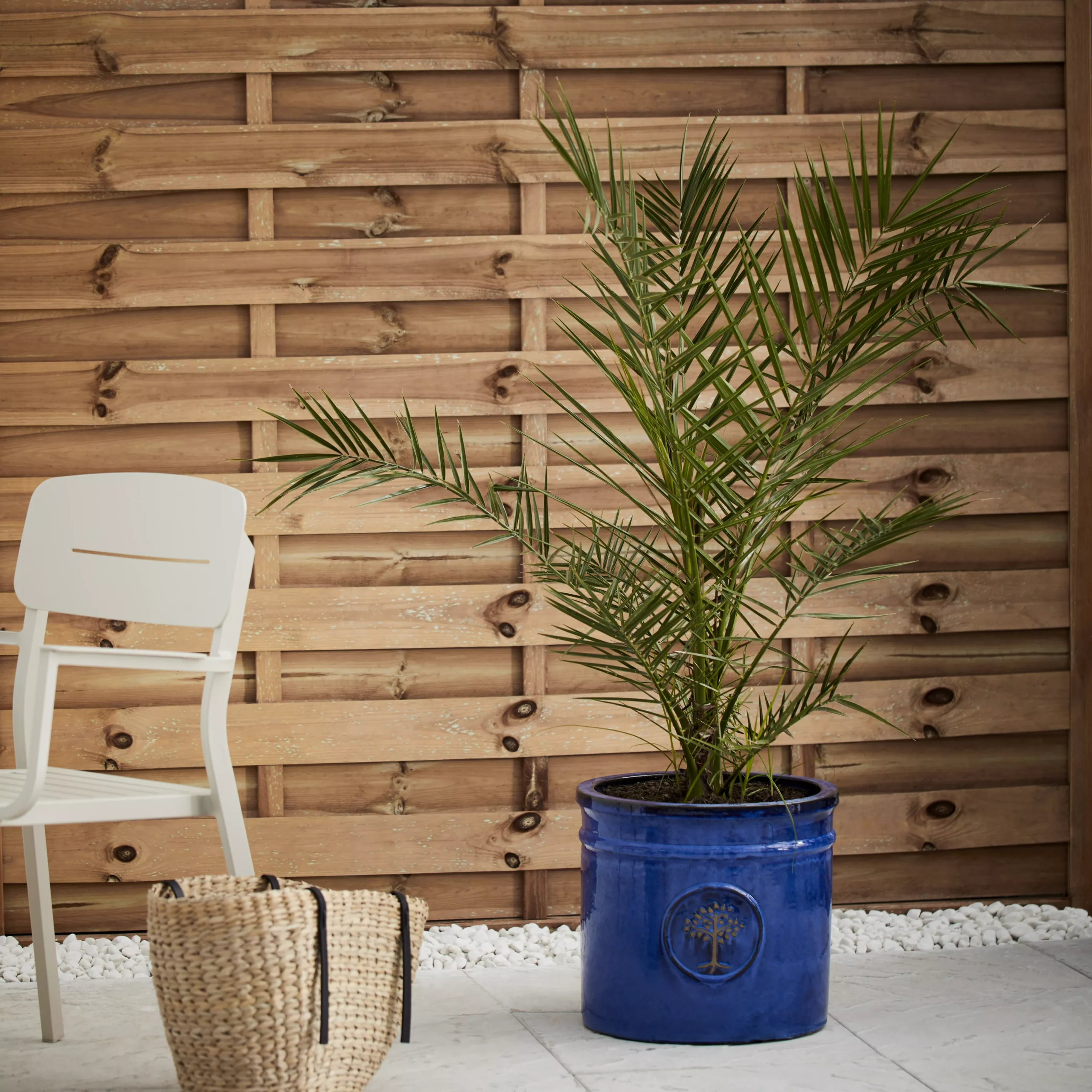 Verve Barcău Blue Ceramic Round Plant Pot (Dia)38cm 3 Verve Barcău Blue Ceramic Round Plant Pot (Dia)38cm - Image 3