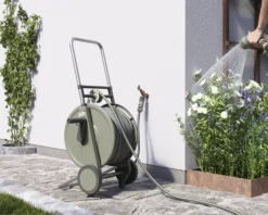 Verve Freestanding Empty Hose Cart With Wheels -Plant Garden World verve freestanding empty hose cart with wheels5059340250939 02i