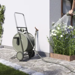 Verve Freestanding Empty Hose Cart With Wheels -Plant Garden World verve freestanding empty hose cart with wheels5059340251028 01i