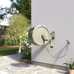 Verve Wall-mounted Manual Hose Reel Set (L)25m -Plant Garden World verve wall mounted manual hose reel set l 25m5059340250991 04i