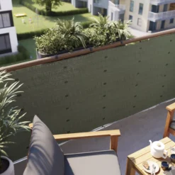 Woven Breeze Green Polyethylene (PE) Garden Screen (H)1m (W)3m -Plant Garden World woven breeze green polyethylene pe garden screen h 1m w 3m5059340672649 01i